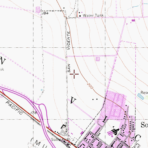 Topographic Map of Frank Ledesma Elementary School, CA