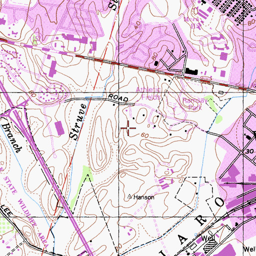 Topographic Map of Landmark Elementary School, CA