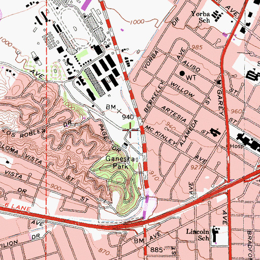 Topographic Map of Thompson Wash, CA