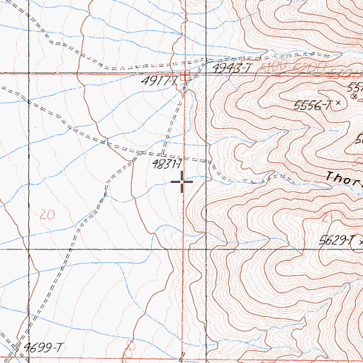 Topographic Map of Thorndyke Canyon, CA