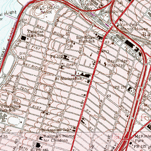 Topographic Map of Electra Theater (historical), NY