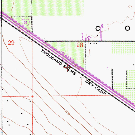 Topographic Map of Thousand Palms Dry Camp Siding, CA
