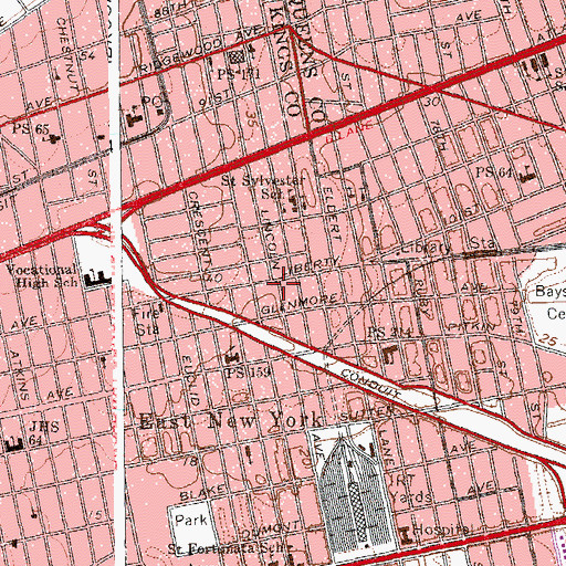 Topographic Map of Earl Theatre (historical), NY