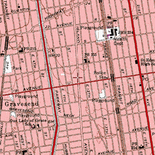 Topographic Map of Dewey Theater (historical), NY