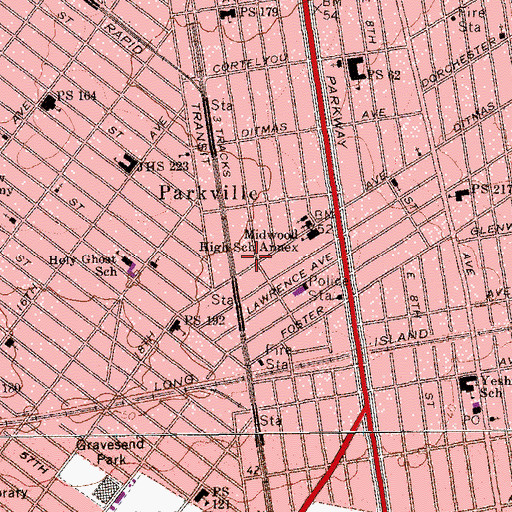 Topographic Map of Culver Theatre (historical), NY