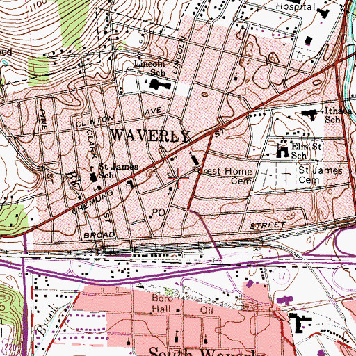 Topographic Map of Church of the Nazarene, NY