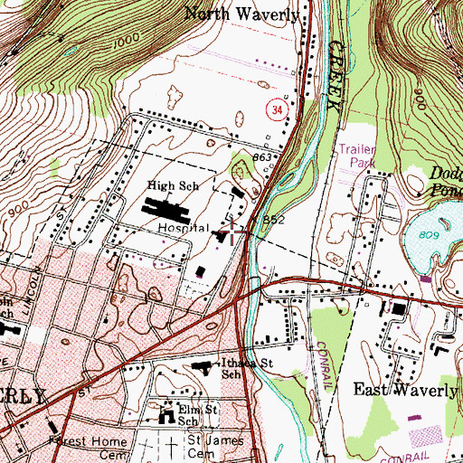 Topographic Map of Guthrie Nursing Center, NY