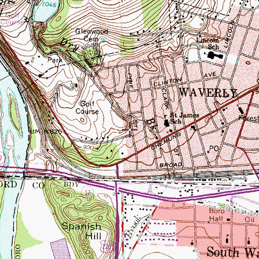 Topographic Map of Shephard Park, NY