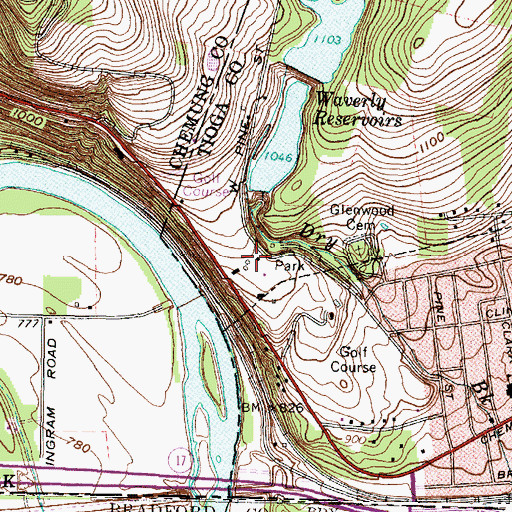 Topographic Map of The Club at Shepard Hills, NY