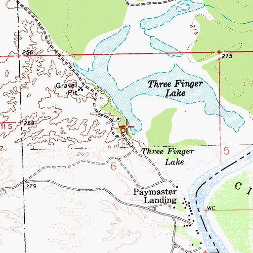 Topographic Map of Three Finger Lake, CA