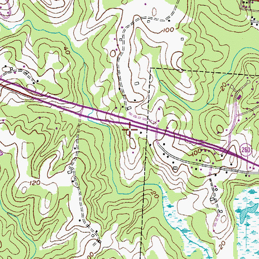 Topographic Map of Bayside Baptist Church, MD