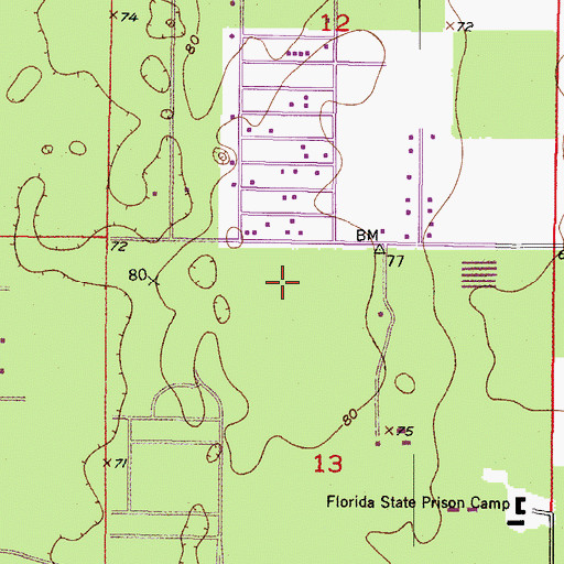Topographic Map of Chocachatti Elementary School, FL