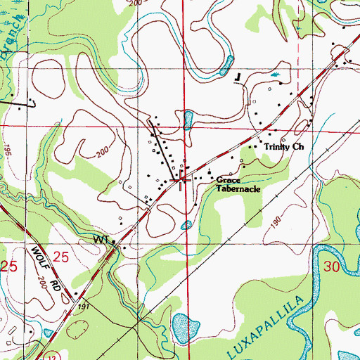 Topographic Map of Immanuel Center for Christian Education, MS