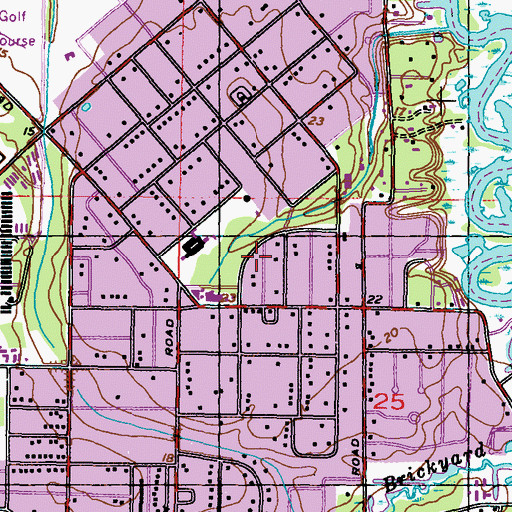Topographic Map of Bayou View Park, MS