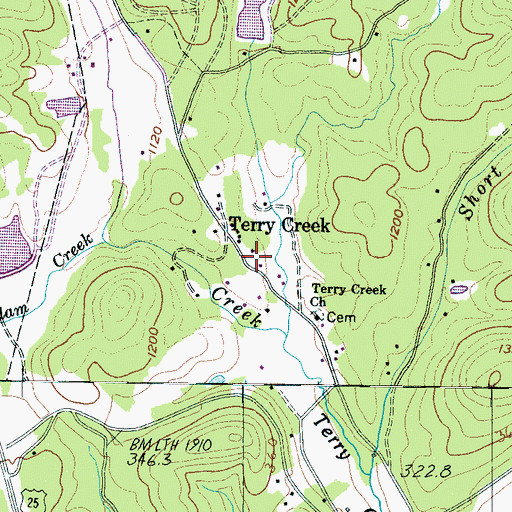 Topographic Map of Hagood - Hightower Family Cemetery, SC
