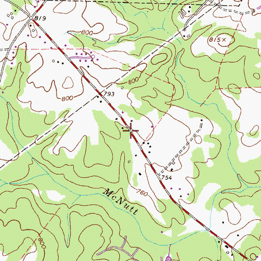 Topographic Map of Connecting Point Church, GA