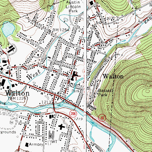 Topographic Map of Townsend Elementary School, NY