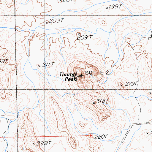 Topographic Map of Thumb Peak, CA