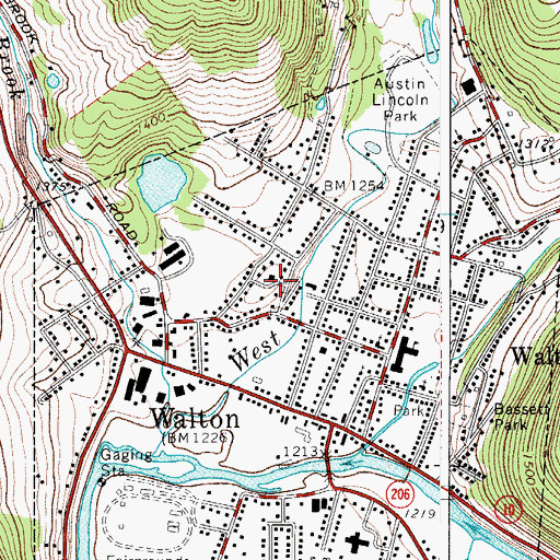 Topographic Map of Miller Avenue School (historical), NY