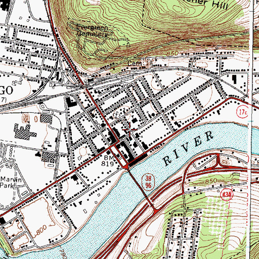 Topographic Map of Bridge of Hope Ministries, NY