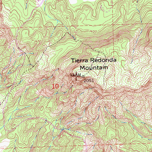 Topographic Map of Tierra Redonda Mountain, CA