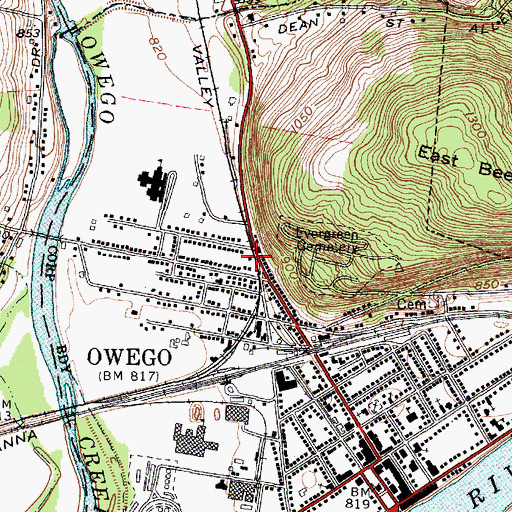 Topographic Map of Gospel Chapel, NY
