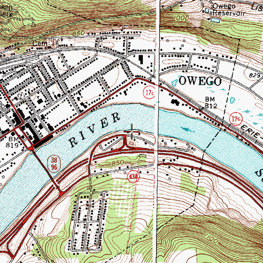 Topographic Map of Heart of God's Fellowship Church, NY