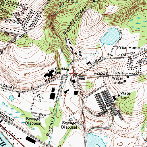 Topographic Map of Living Water Baptist Church, NY
