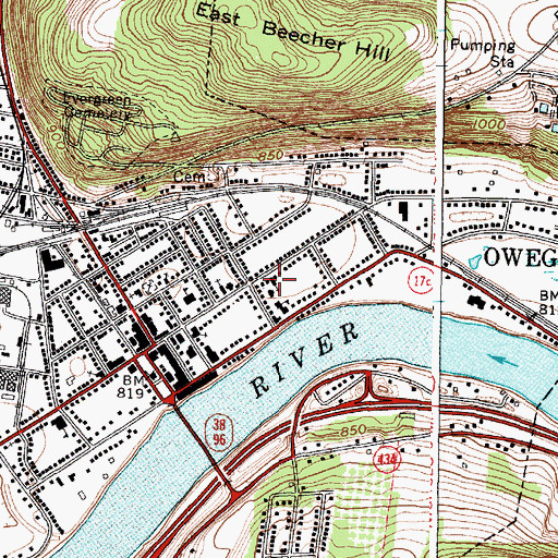 Topographic Map of Saint Patrick's Church, NY
