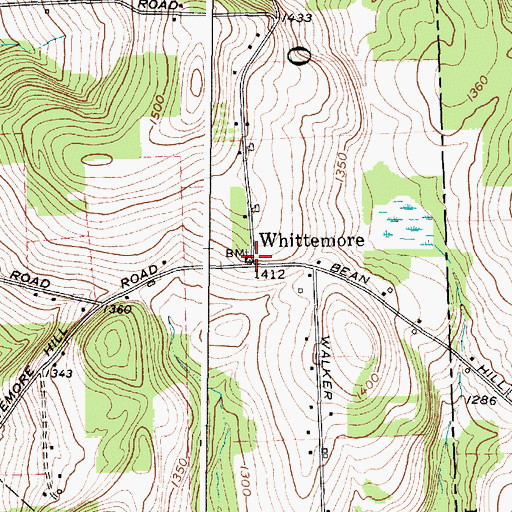 Topographic Map of Whittemore Hill Methodist Church, NY