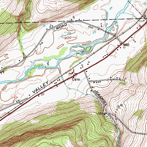 Topographic Map of Searlestown Cemetery, NY