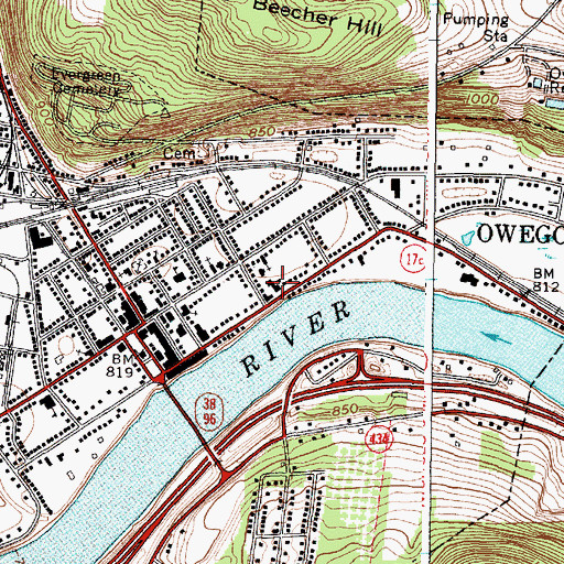 Topographic Map of Saint Patrick School, NY