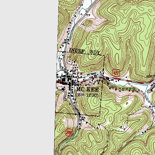 Topographic Map of Hayes Branch, KY