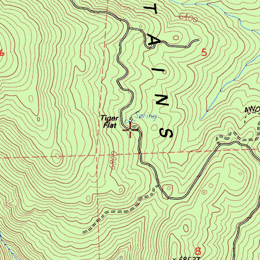 Topographic Map of Tiger Flat Campground, CA
