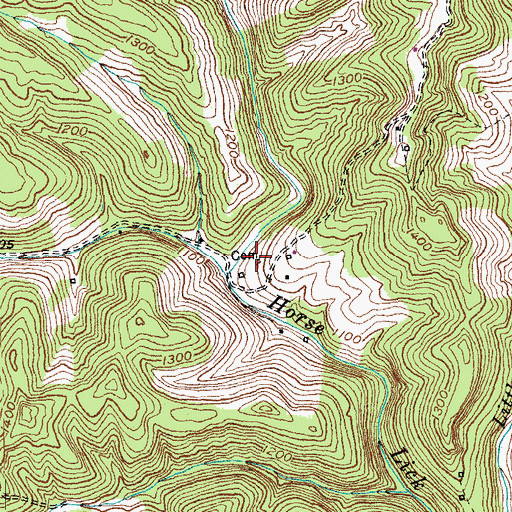 Topographic Map of Horse Lick School (historical), KY