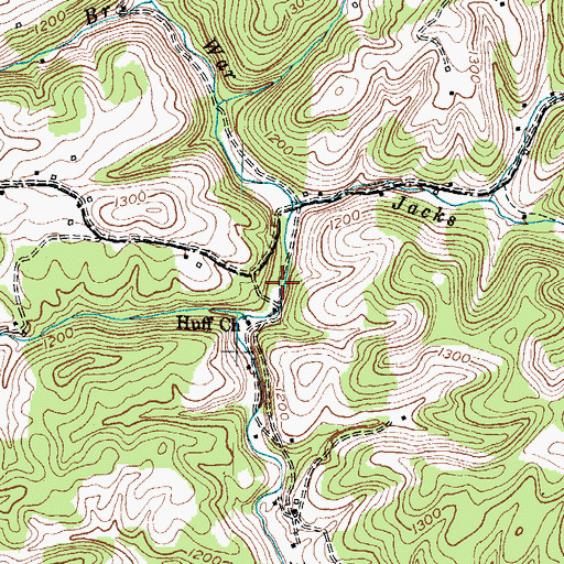 Topographic Map of Huff (historical), KY