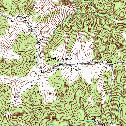 Topographic Map of Kirby Knob Post Office (historical), KY