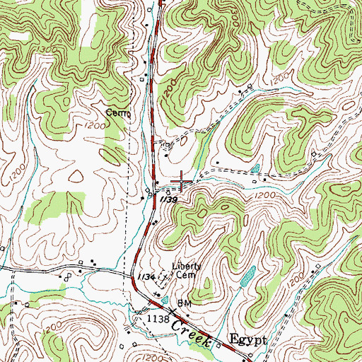 Topographic Map of Liberty Church, KY