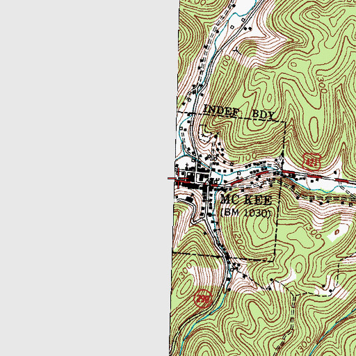 Topographic Map of McKee Post Office, KY