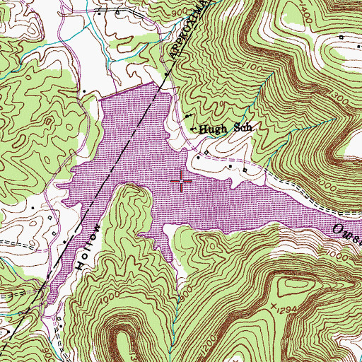 Topographic Map of Owsley Fork Reservoir, KY
