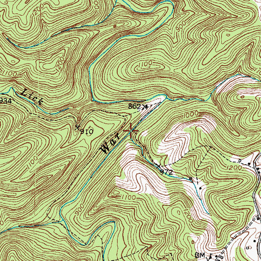 Topographic Map of Panther Branch, KY
