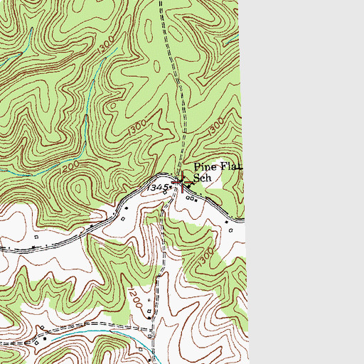 Topographic Map of Pine Flat (historical), KY