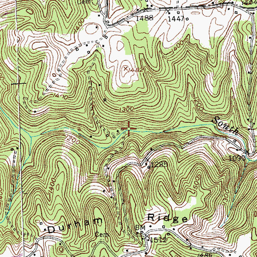 Topographic Map of Powells Mill, KY