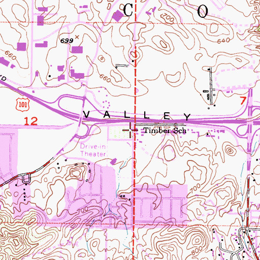 Topographic Map of Conejo Valley High School, CA
