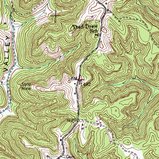 Topographic Map of Robinet Post Office (historical), KY