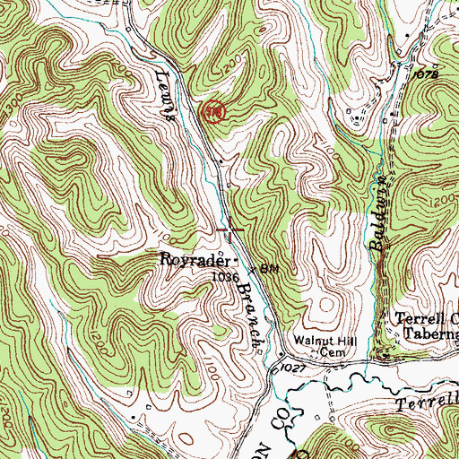 Topographic Map of Royrader Post Office (historical), KY