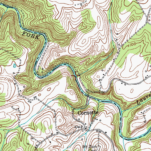 Topographic Map of Saruis Branch, KY