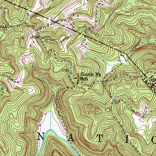 Topographic Map of South Fork (historical), KY