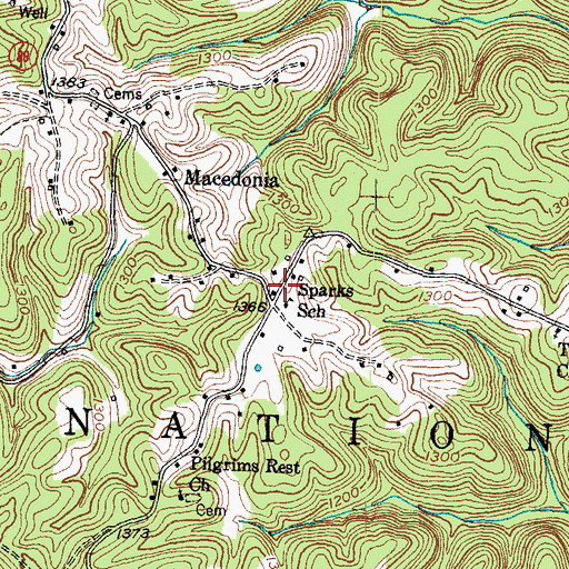 Topographic Map of Sparks (historical), KY