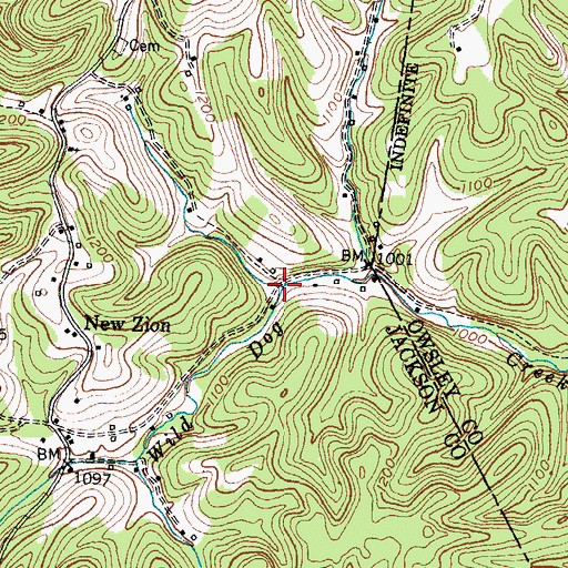 Topographic Map of Spivey Branch, KY